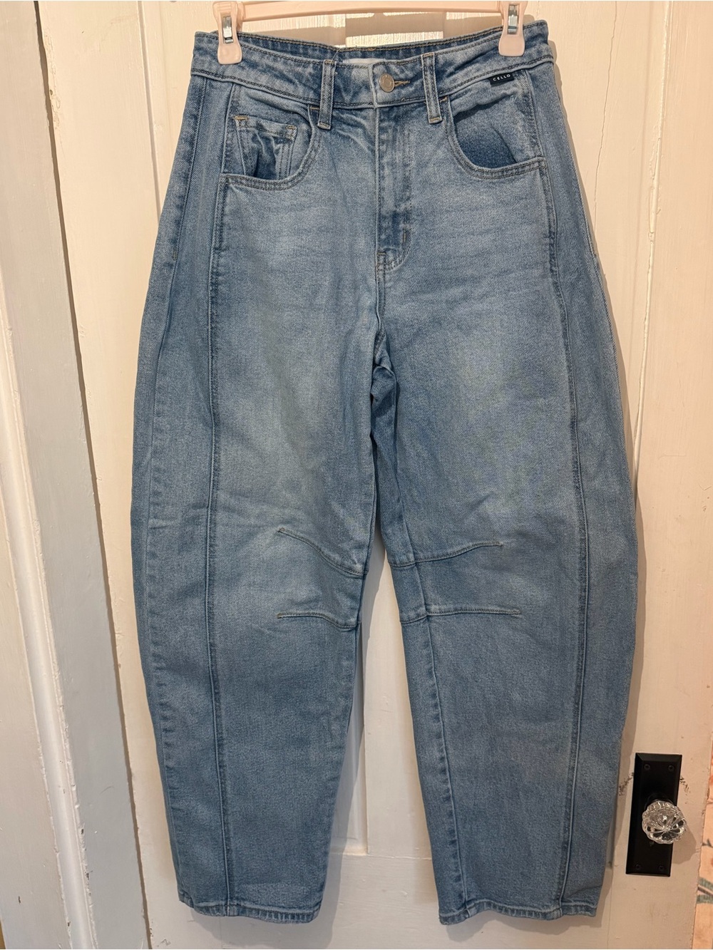 Light Blue Women's High-Waist Barrel Jeans